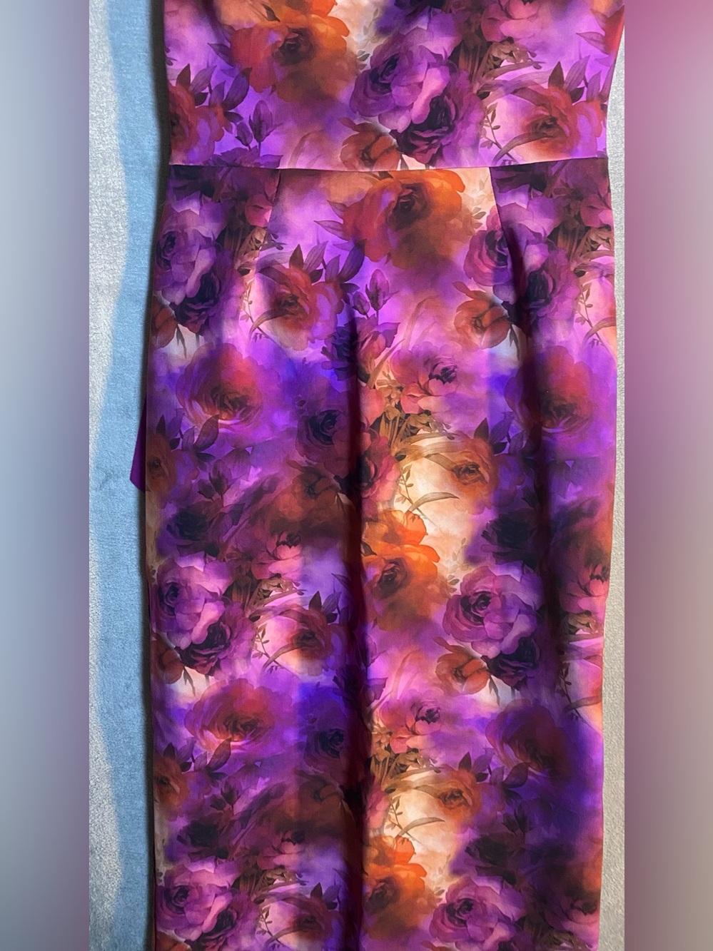 Chiara Boni One-Shoulder Purple & Magenta Abstract Sheath Dress Size Large Us10 - Picture 8 of 11